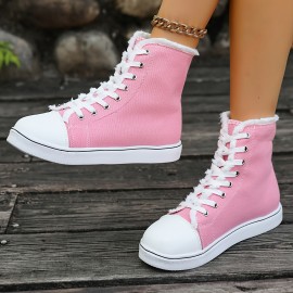 Women's High-Top Sneakers - 4 Colors (Black/White/Light Grey/Dark Brown) | Breathable Upper with Frayed Lace Edges | All-Season Round Toe Design | Cushioned PU Sole | Casual & Semi-Formal Wear | Hand Washable Everyday Shoes