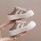 Beige Canvas Sneakers with White Laces - Round Toe, Rubber Sole, All-Season Comfort Shoes for Casual Attire, Casual Footwear | Round Toe Sneakers | Rubber Sole Shoes