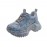 Women's Rhinestone-Encrusted -Style Chunky Platform Sneakers - Height-Increasing Thick-Soled Rhinestone-Toe & Heel, Round-Toe Casual s (Purple) | All-Season /PVC/Rubber for Parties, Prom, Casual Attire - No-Washable