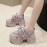 Light Purple Thick-Soled Sneakers with Glitter, Lace-Up Design, Fresh Sweet Style, Fashionable Versatile Casual Women's Shoes