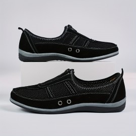 Women's Slip-On Shoes - Easy Slip Closure, Lightweight Cushioned TPR Sole - Black Casual Everyday & Formal Shoes - All-Purpose Walking, Running, Office Footwear - Breathable Summer Sneakers, Sleek Slipon, Flexible Comfort, Minimalist Design, Durable Construction, Lifestyle