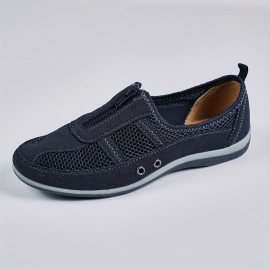 Women's Slip-On Shoes - Easy Slip Closure, Lightweight Cushioned TPR Sole - Black Casual Everyday & Formal Shoes - All-Purpose Walking, Running, Office Footwear - Breathable Summer Sneakers, Sleek Slipon, Flexible Comfort, Minimalist Design, Durable Construction, Lifestyle
