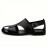 Men's Solid Color Close Toe Sandals, Comfy Non Slip Split Cow Leather Upper Rubber Sole Walking Shoes, Men's Summer Footwear