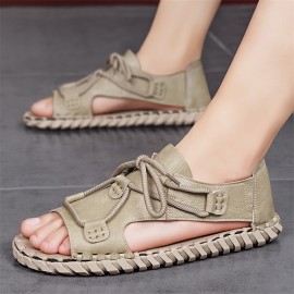 Men's Black Brown Grey Summer Sandals - Slip-On Casual Streetwear Flip Flops with Adjustable Straps, Super Fiber Synthetic & Rubber Sole for Vacation, Daily Wear