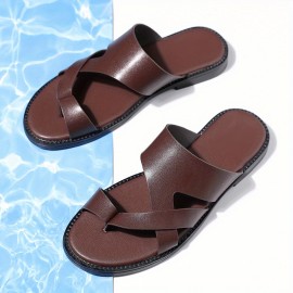 Summer New Arrival Plus Size Casual Cool Slippers 2025 Men's Comfortable Leisure Home Toe Closed Sandals Outdoor Beach Shoes, Relaxed Vacation Footwear, 11 Sizes Available,