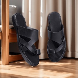 Summer New Arrival Plus Size Casual Cool Slippers 2025 Men's Comfortable Leisure Home Toe Closed Sandals Outdoor Beach Shoes, Relaxed Vacation Footwear, 11 Sizes Available,