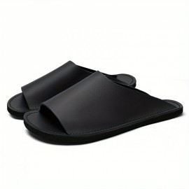 Men'S Slip-On Sandals - Slip-Resistant Non-Slip Sole, Cushioned EVA Footbed - Minimalist One-Piece Design for Beach, Casual, Formal - All-Season Indoor/Outdoor Shoes - Easy-Clean Brown Sandals for Everyday & Formal Events, Beach Footwear, Sleek Slipon, Durable Footwear, Casual Footwear, Street Style, Handstitched Edges, Comfortable Slides, Urban Fashion