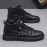 Men'S Non-Slip Durable Fashion Sneakers - Casual Street Style, Solid Color, All-Season Lace-Up Shoes with Thick Sole for Height Increase, Round Toe, Mid-Top Design, Faux Upper, Fabric Inner & Insole, PVC Sole