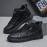 Men'S Non-Slip Durable Fashion Sneakers - Casual Street Style, Solid Color, All-Season Lace-Up Shoes with Thick Sole for Height Increase, Round Toe, Mid-Top Design, Faux Upper, Fabric Inner & Insole, PVC Sole