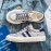 Men'S Summer Low-Top Casual Sneakers - White & Navy Blue Striped Design, Breathable Fabric Lining, Durable Faux Sole, Lace-Up Round Toe for Casual Attire, Streetwear Shoes | Stylish Stripes | Comfortable Fit