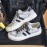 Men'S Summer Low-Top Casual Sneakers - White & Navy Blue Striped Design, Breathable Fabric Lining, Durable Faux Sole, Lace-Up Round Toe for Casual Attire, Streetwear Shoes | Stylish Stripes | Comfortable Fit