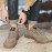 Men's Lace-Up Skate Shoes - Thick Cushioned Sole, Durable PU Upper & Rubber Outsole, All-Season Low-Top Casual Sneakers in Khaki for Outdoor & Daily Wear