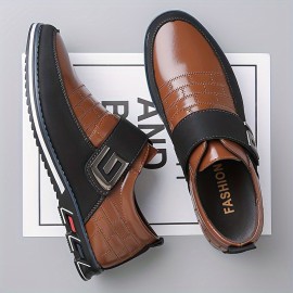Men's Casual Business Shoes, Ultra-Thin Synthetic Upper, Rubber Sole, Closure, Round Toe - Suitable for All Seasons