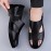Men's Solid Color Close Toe Sandals, Comfy Non Slip Split Cow Leather Upper Rubber Sole Walking Shoes, Men's Summer Footwear