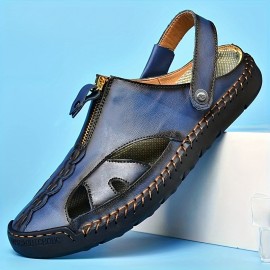 [Breathable Sandals] Breathable Men's Slide Sandals | Water-Resistant, Comfortable for Outdoor & Casual Wear, Round Toe with Rubber Sole, Adjustable Strap, Ventilation Holes, All-Season Design