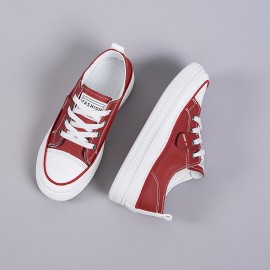 Women's White Sneakers Spring New Design - Lightweight Breathable Round-Toe Casual Shoes with Soft EVA Insole & Cushioned PVC Sole, All-Season Versatile PU Cover Upper for Sports, Casual Attire & Semi-Formal Outfits - Minimalist White Sneakers for Women