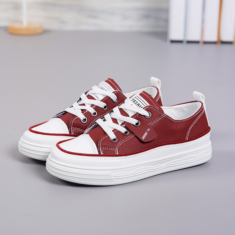 Women's White Sneakers Spring New Design - Lightweight Breathable Round-Toe Casual Shoes with Soft EVA Insole & Cushioned PVC Sole, All-Season Versatile PU Cover Upper for Sports, Casual Attire & Semi-Formal Outfits - Minimalist White Sneakers for Women