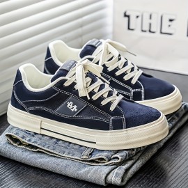 Men'S Classic Casual Canvas Sneakers - Breathable, Versatile Low-Top Lace-Up Shoes with EVA Sole, Black & White Design, Perfect for Campus, Hiking, And Running, All-Season Comfort, Hiking Footwear | Minimalist Style | Durable Footwear, Women'S Tennis Shoes, Shoes for Women/Women'S Shoes