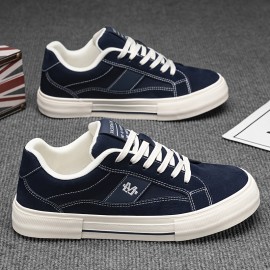 Men'S Classic Casual Canvas Sneakers - Breathable, Versatile Low-Top Lace-Up Shoes with EVA Sole, Black & White Design, Perfect for Campus, Hiking, And Running, All-Season Comfort, Hiking Footwear | Minimalist Style | Durable Footwear, Women'S Tennis Shoes, Shoes for Women/Women'S Shoes