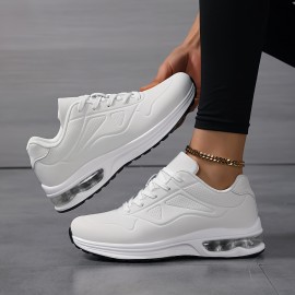 Women'S Lightweight Air Cushion Running Shoes - Breathable PU Upper, MD Sole & Fabric Lining, Low-Top Lace-Up Design for Gym, Hiking, Travel - All-Season Comfort & Support, Gym Shoes, Hiking Footwear, Sleek Sporty Look, Cushioned Comfort, Casual Sportswear, Durable Construction, Fitness Enthusiasts