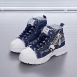 Women'S Chunky Platform Sneakers - Lace-Up High-Top Shoes with Non-Slip Rubber Sole, All-Season Casual Shoes for Everyday & Formal Outfits - Durable Canvas Upper & Cushioned Insole - Easy-Clean White Shoes for Women, Ladies Sneakers, Versatile Footwear, Trendy Footwear, Comfortable Fit, Fashionconscious Buyers, Streetwear Style, Breathable Fabric, Fashionconscious Women, Shoe For Women, Sneaker For Women