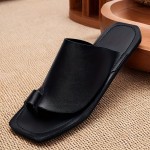 Men's Slip-On Sandals - Upper & Rubber Sole, Breathable Lightweight Design for Summer, Casual Home Walking Shopping, Black & Brown, EU 38-47, Everyday Slipons, Minimalist Slipons, Smooth Finish Shoes