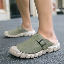 Men's Outdoor Slip-On Sandals - Breathable Casual Shoes with Adjustable Straps & MD Sole for Hiking, Summer Walking, Daily Wear - Lightweight Comfortable Design, Sandals for Wide Feet, Sporty Shoe, Microfiber Construction