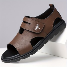Breathable Lightweight Sandals - Men's Casual Street Style Slides - Anti-Slip Odor-Resistant Rubber Sole, Microfiber Synthetic Upper, PU Inner & Insole, Round Toe, for Hiking, Outdoor, Daily & Casual Wear, Spring/Summer/Fall Suitable