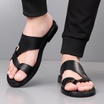 Summer New Arrival Plus Size Casual Cool Slippers 2025 Men's Comfortable Leisure Home Toe Closed Sandals Outdoor Beach Shoes, Relaxed Vacation Footwear, 11 Sizes Available,