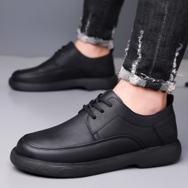 [Everyday Comfort] Men's Casual Fashion Sneakers, Solid Color, All-Season Lace-Up Shoes with Microfiber Synthetic Upper, Faux Lining & Insole, Rubber Sole - Round Toe Daily Wear, Allseason Sneakers|Sleek Round Toe|Polished Shoe Design