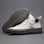 [Men's Mid-Top Fashion Sneakers] Men's Fashion Sneakers - Mid-Top Casual Sports Shoes | Durable Outdoor Footwear, Spring Collection, Versatile Business Style | Lace-Up Closure, Microfiber Synthetic Upper, Fabric Inner, Rubber Sole, Faux Insole