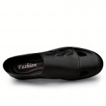 Men'S Breathable Summer Sandals - Casual Slip-On with Round Toe, Faux Cover Upper & Rubber Sole, Black/Green/Blue Design for Casual Attire, Strappy Sandals
