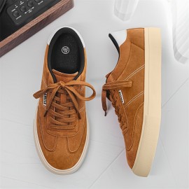 Men's Burgundy Low-Top Dopamine Shoes - Lace-Up Sneakers with Glossy Burgundy & Golden-Tan Trim, EVA Cushioned Arch, Solid Color Casual & Light Training Shoes for Spring/Fall, Skate Shoes, Gym, Semi-Formal - Minimalist Design, Durable -like Texture (No Laces Required) - Men's Fashion Sneakers with -like Upper & EVA Sole, Lace-Up Closure, Solid Color  Casual Sneakers for Men, Shoes for Men Casual, Mens Sneakers High Quality, Canvas Shoes, Wide Shoes for Men, Mens Sneakers